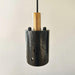 Black Lava B Concrete Minimalist Line Pendant Light.