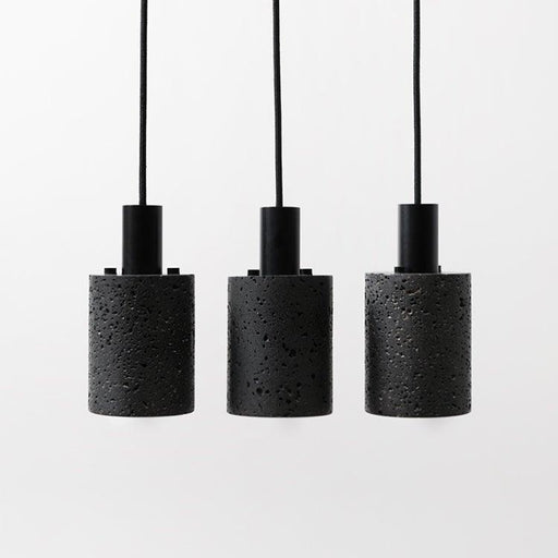 Black Lava B Concrete Minimalist Line Pendant Light.