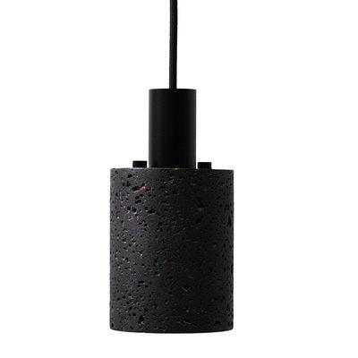 Black Lava B Concrete Minimalist Line Pendant Light.