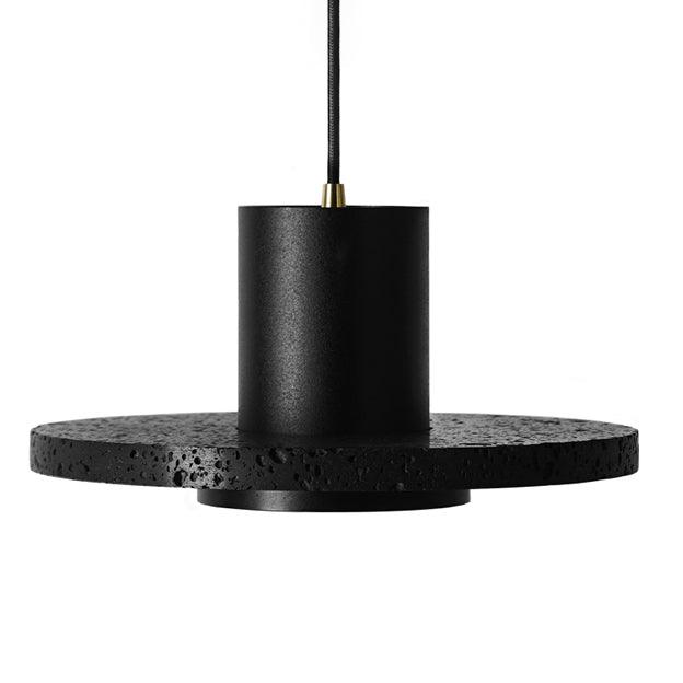 Black Lava C Concrete Minimalist Line Pendant Light.