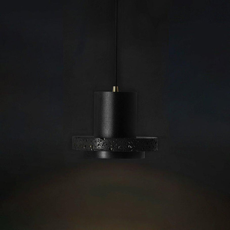 Black Lava C Concrete Minimalist Line Pendant Light-DWHOME