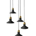 Black Lava D Concrete Minimalist Line Pendant Light.