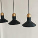 Black Lava D Concrete Minimalist Line Pendant Light.