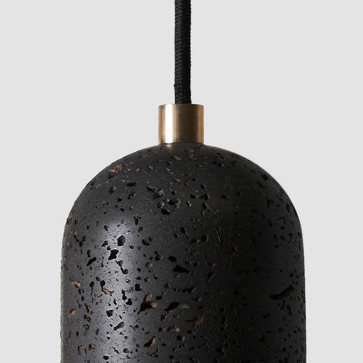 Black Lava E Concrete Minimalist Line Pendant Light.