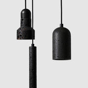 Black Lava E Concrete Minimalist Line Pendant Light-DWHOME