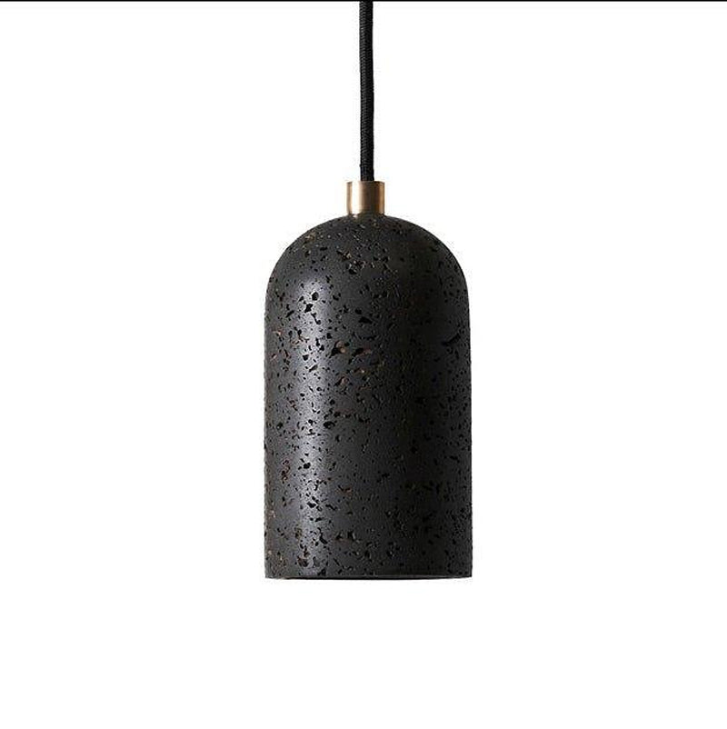 Black Lava E Concrete Minimalist Line Pendant Light-DWHOME