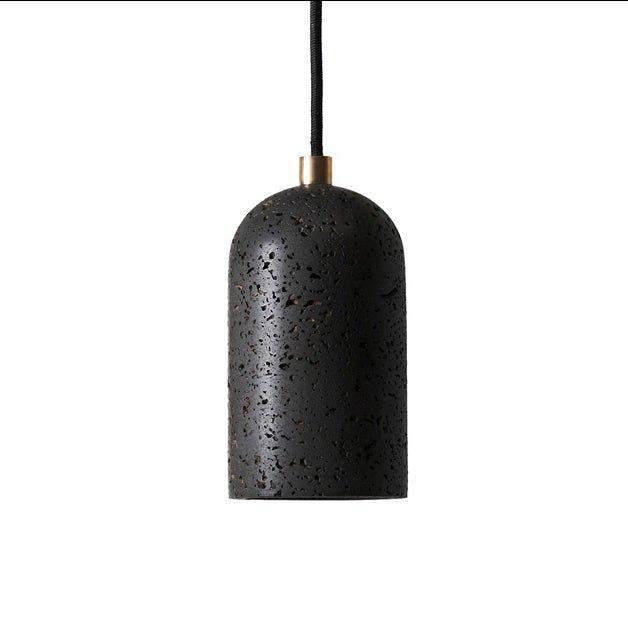 Black Lava E Concrete Minimalist Line Pendant Light.