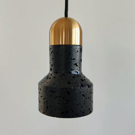 Black Lava F Concrete Minimalist Line Pendant Light.