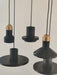 Black Lava F Concrete Minimalist Line Pendant Light.