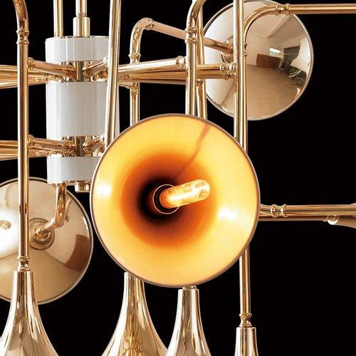 Bohemian Rhapsody, Unique Metal Trumpet LED Chandelier Light Post-modern Home Decor.