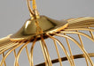 Brass Colour Bird Cage With Black Shade Pendant Light.