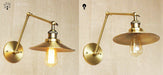 Brass Cone Shade Wall Light With Long Arm.