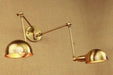 Brass Double Head Shade Industrial Wall Light.