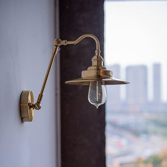 Brass Gooseneck Wall Light.