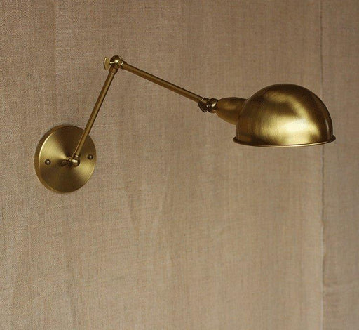 Brass Single Head Shade Industrial Wall Light.