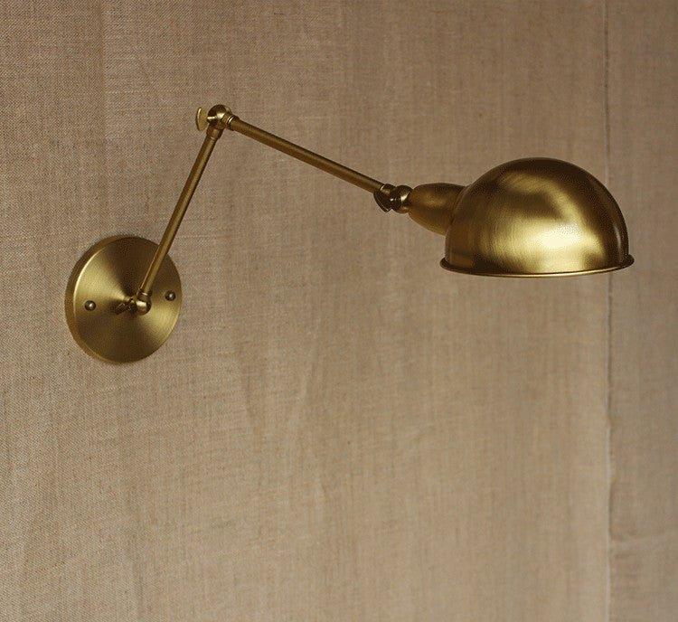 Brass Single Head Shade Industrial Wall Light.