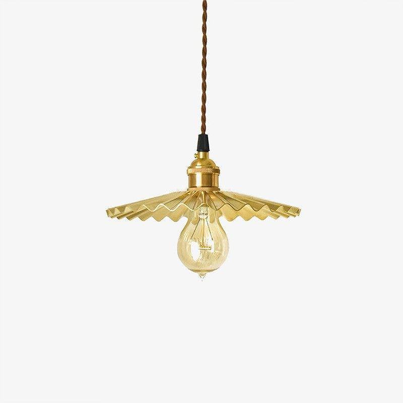 Brushed Brass Fluted Pendant Light-DWHOME