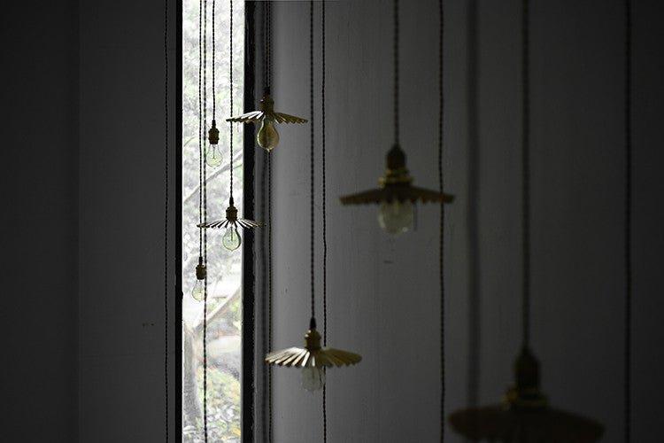 Brushed Brass Fluted Pendant Light-DWHOME