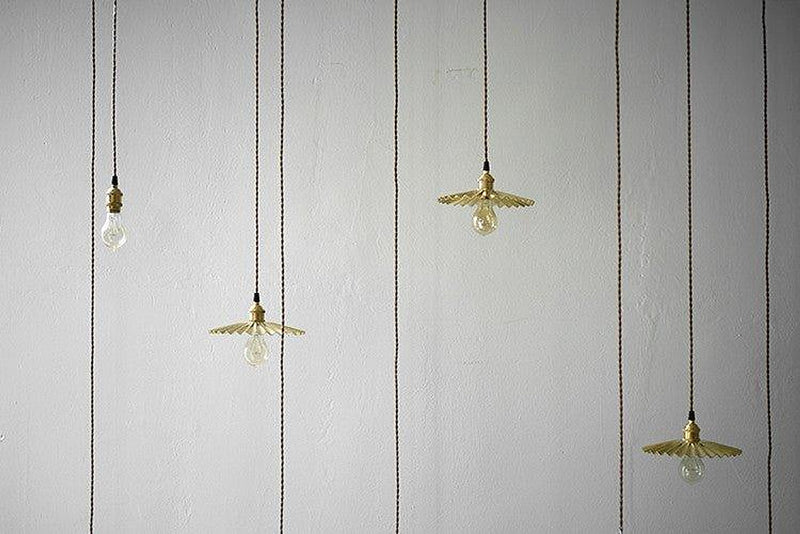 Brushed Brass Fluted Pendant Light-DWHOME