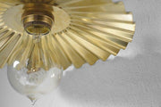 Brushed Brass Fluted Pendant Light-DWHOME