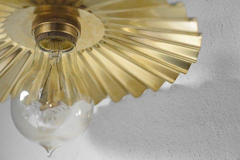 Brushed Brass Fluted Pendant Light-DWHOME