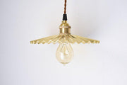 Brushed Brass Fluted Pendant Light-DWHOME