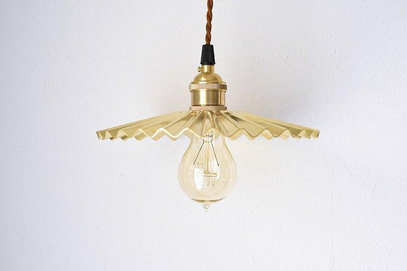 Brushed Brass Fluted Pendant Light-DWHOME