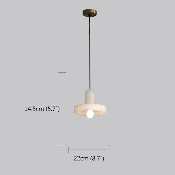 Carrara White Stone Minimalist Line Elegant Pendant Light.