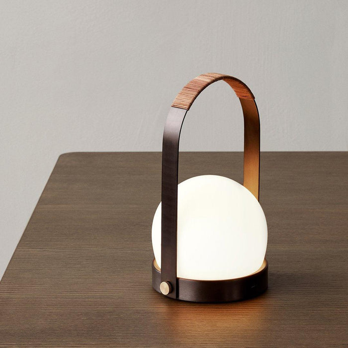 Carrie Portable Table Lamp - Bronzed Brass.