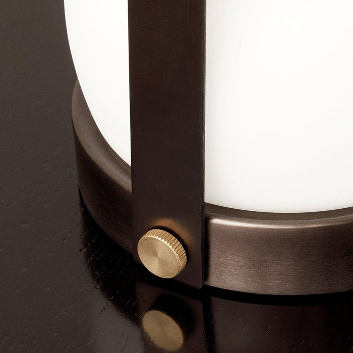 Carrie Portable Table Lamp - Bronzed Brass.