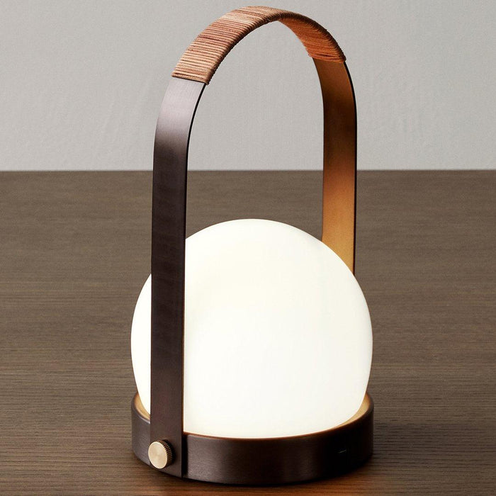 Carrie Portable Table Lamp - Bronzed Brass.