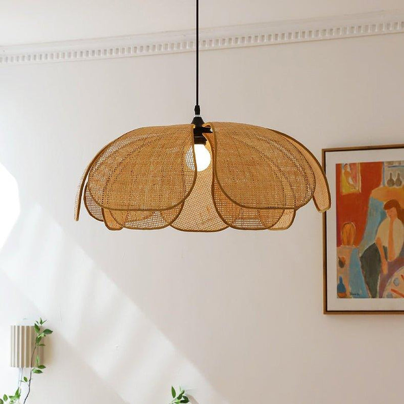Cefalu Rattan Petals Pendant Light-DWHOME