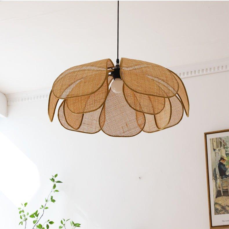 Cefalu Rattan Petals Pendant Light-DWHOME