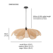 Cefalu Rattan Petals Pendant Light-DWHOME