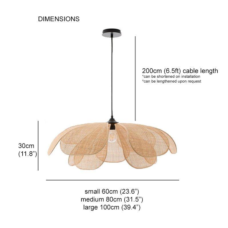 Cefalu Rattan Petals Pendant Light-DWHOME