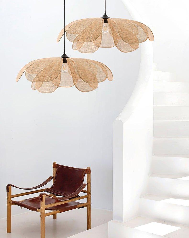 Cefalu Rattan Petals Pendant Light-DWHOME