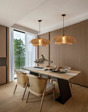 Cefalu Rattan Petals Pendant Light-DWHOME