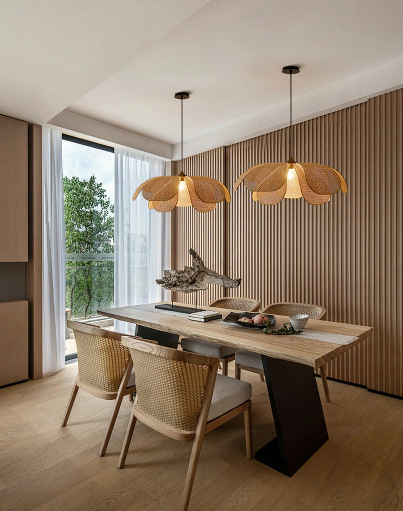 Cefalu Rattan Petals Pendant Light-DWHOME