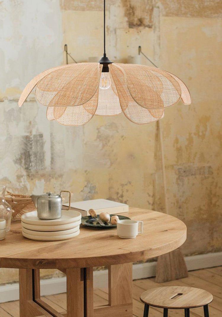 Cefalu Rattan Petals Pendant Light-DWHOME