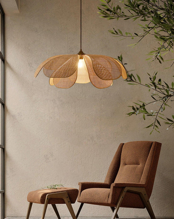 Cefalu Rattan Petals Pendant Light.