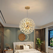 Liano Crystal Dandelion Sphere Ceiling Light-DWHOME