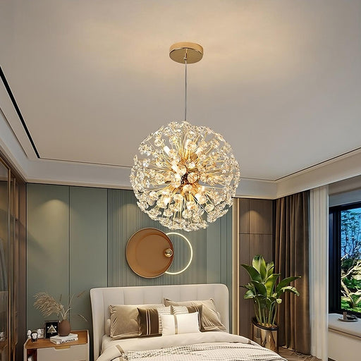 Liano Crystal Dandelion Sphere Ceiling Light.