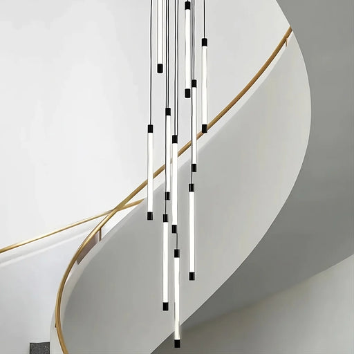 La Barra Staircase Foyer Chandelier, Black.