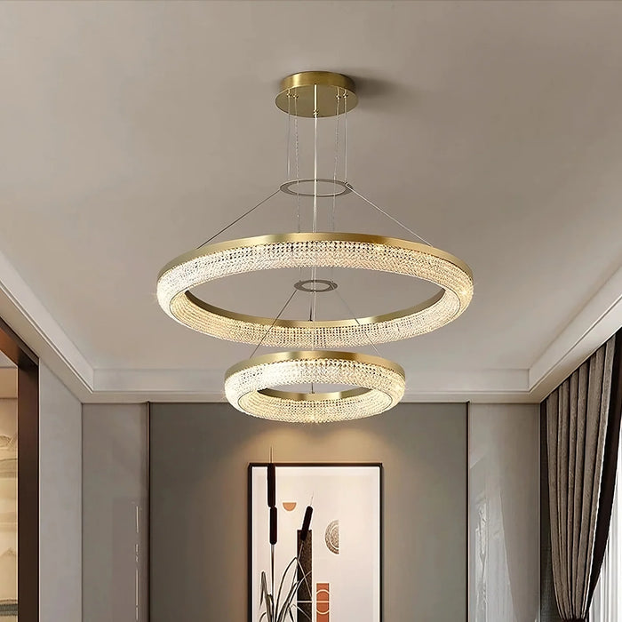 Bergamo Double Ring Crystal Chandelier.