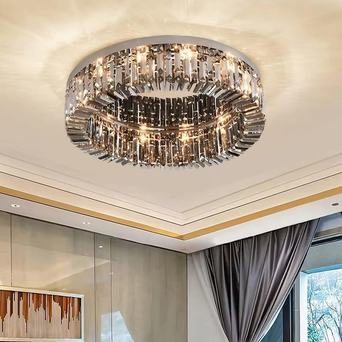 Specchio Smoke Grey Crystal Ceiling Light-DWHOME