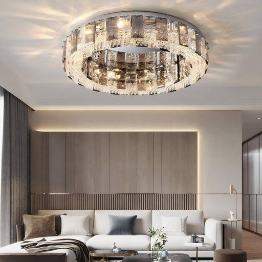 Lancia Crystal Ceiling Light Fixture.