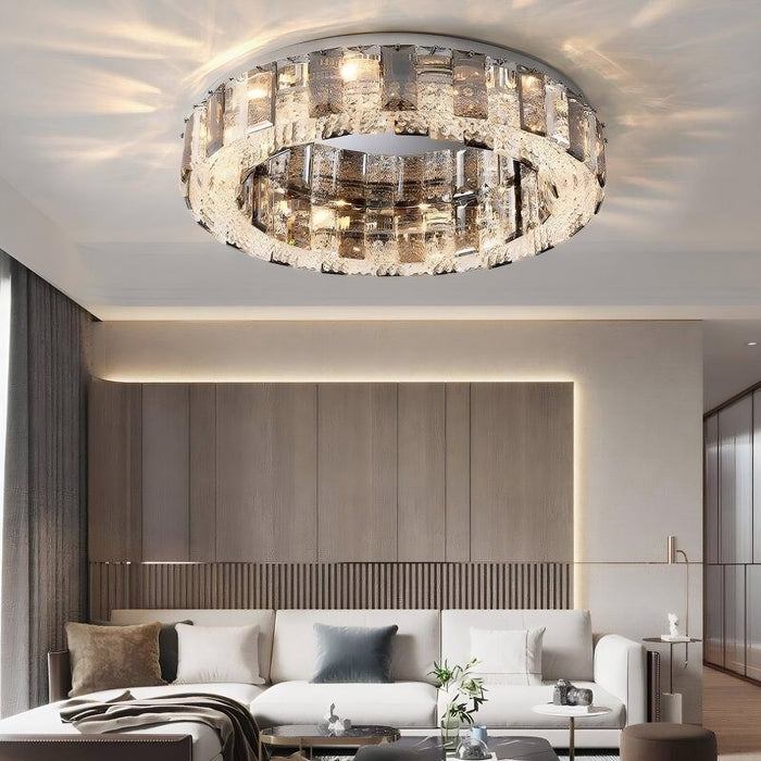 Lancia Crystal Ceiling Light Fixture.