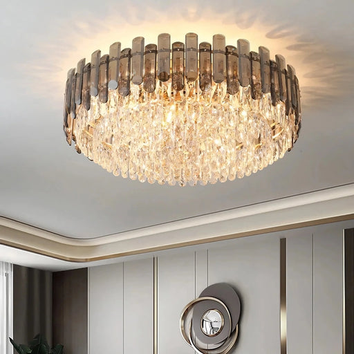 Venice Flush Mount Crystal Chandelier.