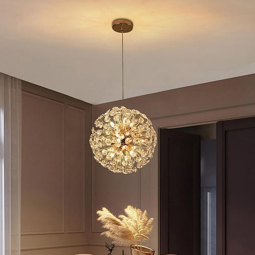 Liano Crystal Dandelion Sphere Ceiling Light.