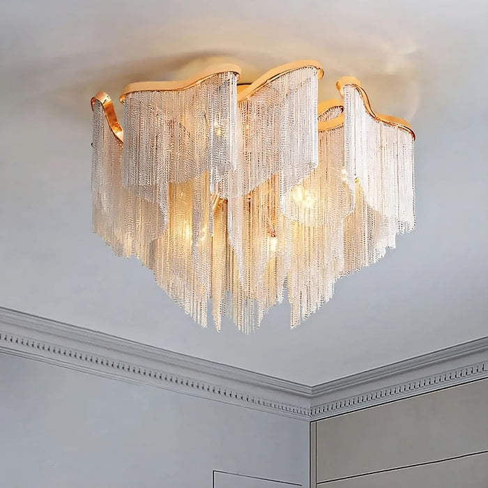 Cadena Chain Tassel Ceiling Chandelier.